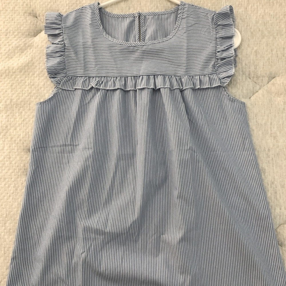 Blue and white striped top. Size small.